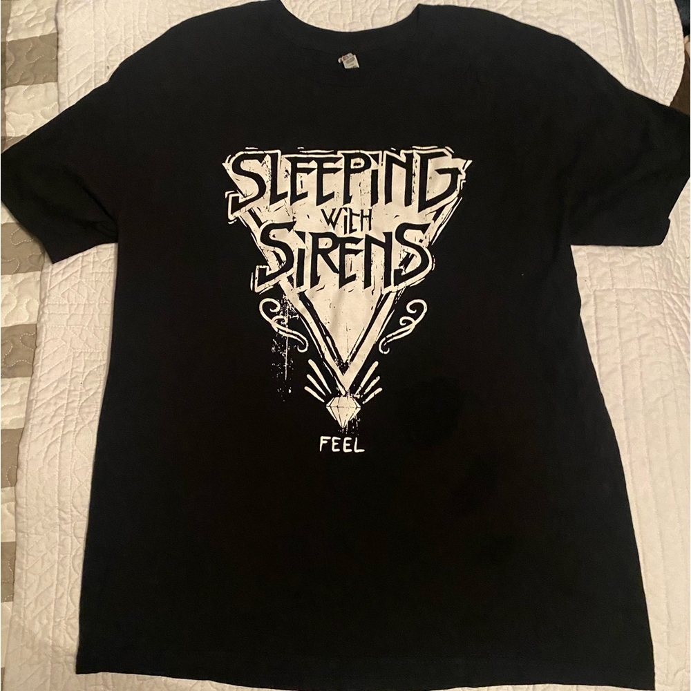 SLEEPING WITH SIRENS 'Feel' Album Center Print Black Color T-Shirt Size Large